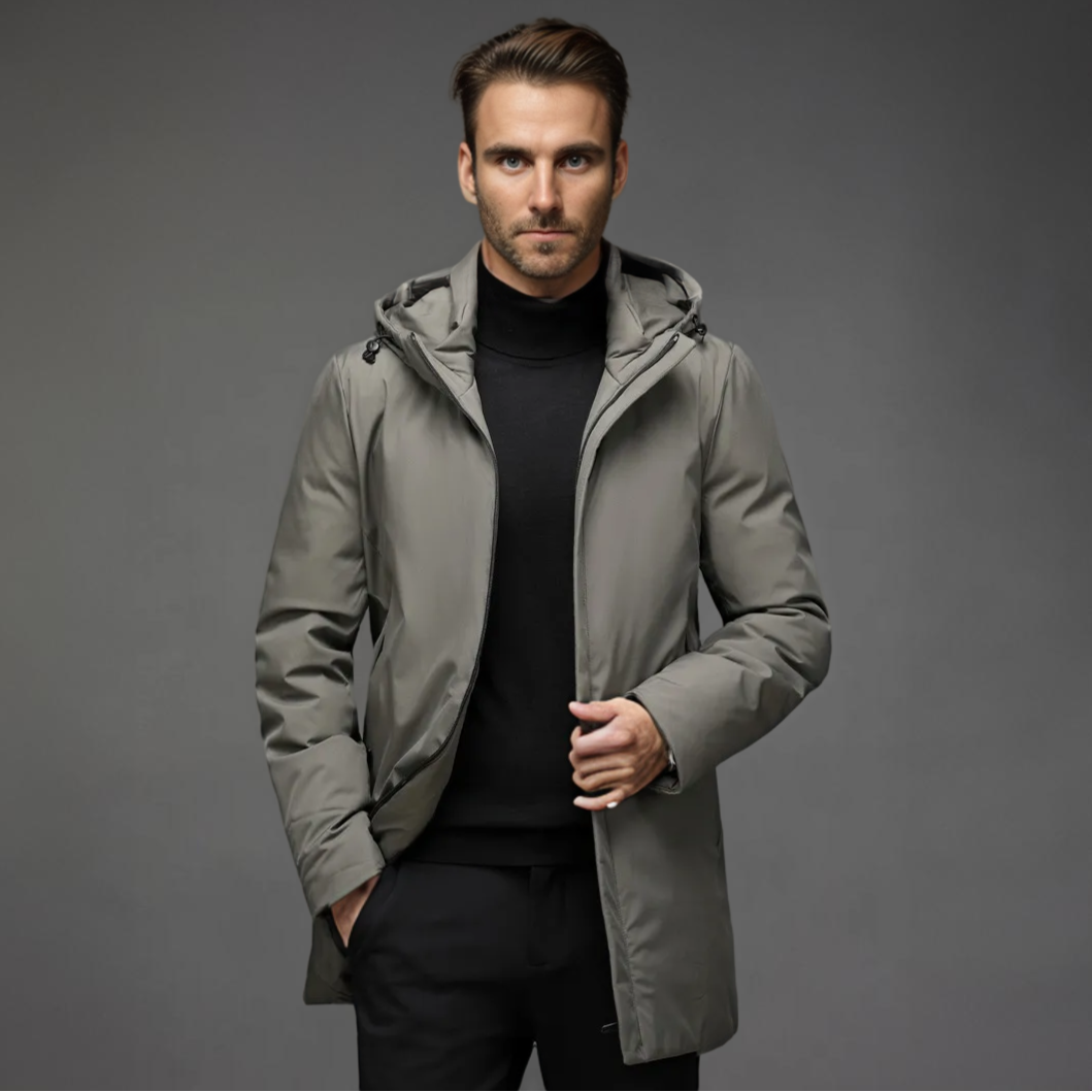 Moderne Winterjas voor Heren met Capuchon en Slim Fit Design