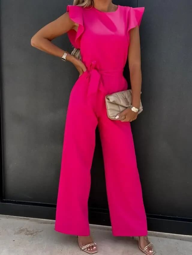 Elegante en Comfortabele Jumpsuit met Vlindermouwen