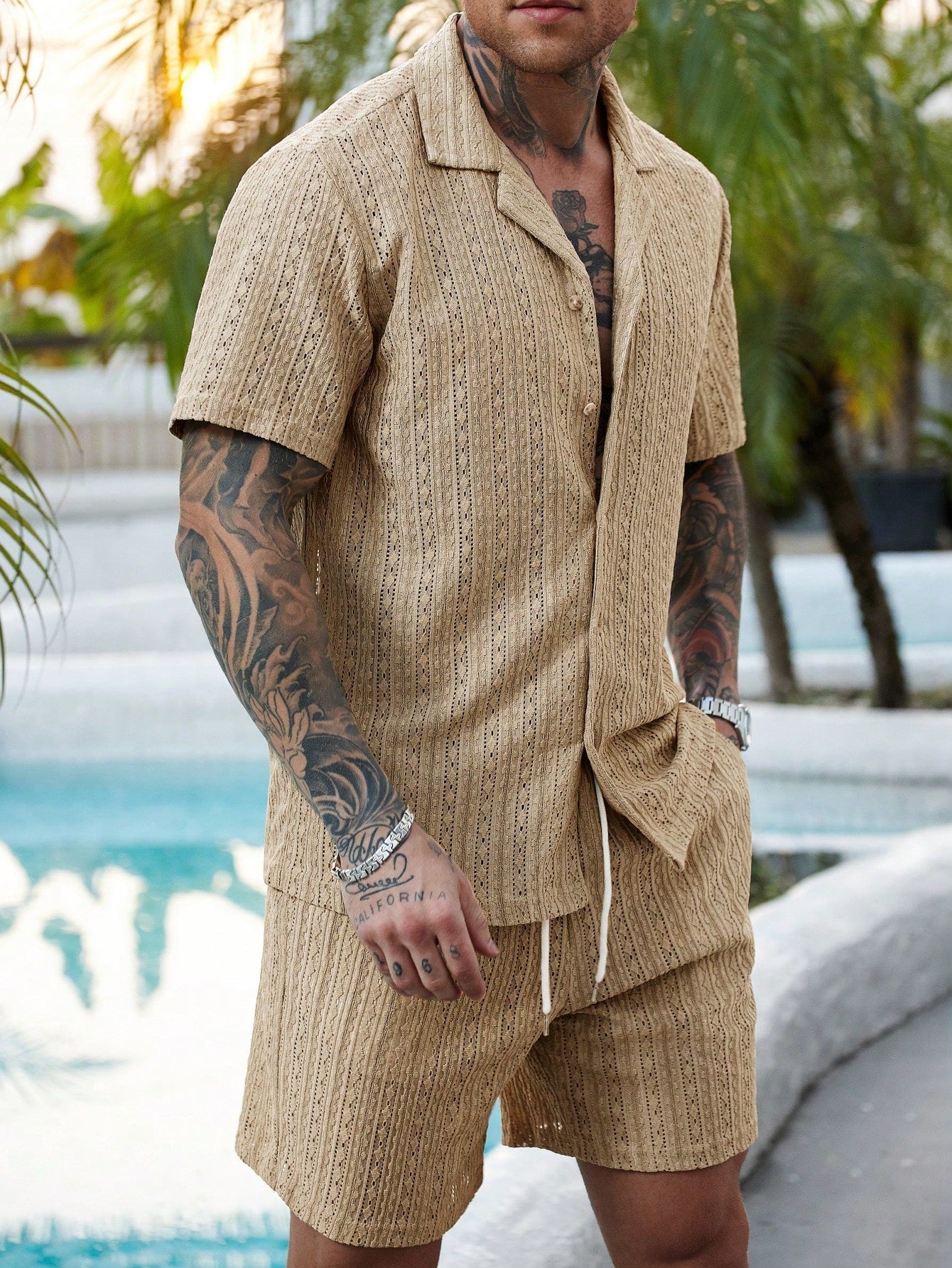 Herenset Zomer Overhemd en Short Ademend Comfortabel