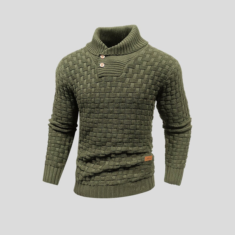 Heren Gebreide Trui – Warme Pullover met Kraag en Klassiek Design