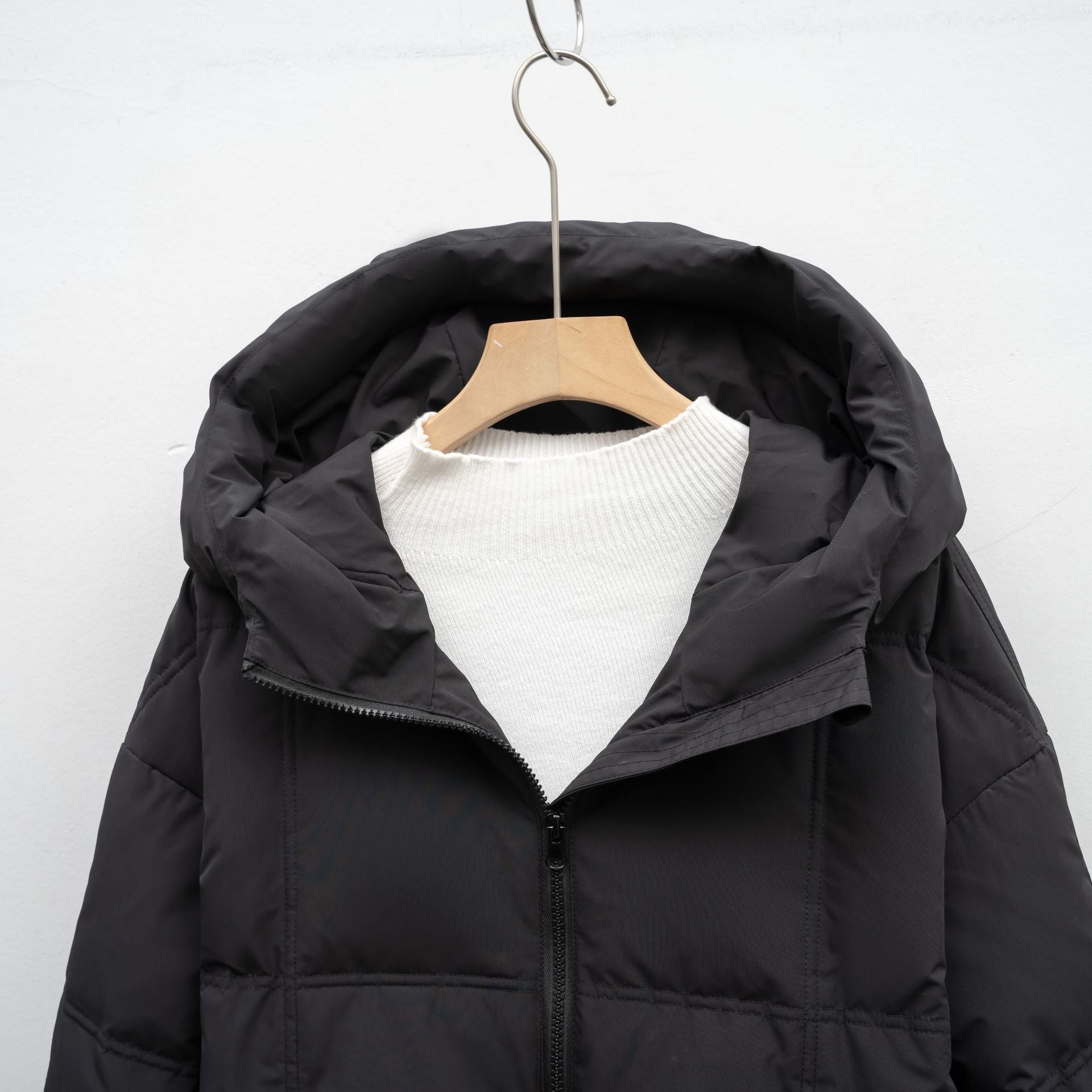 Dames Lange Gewatteerde Jas – Warme Winterjas met Capuchon