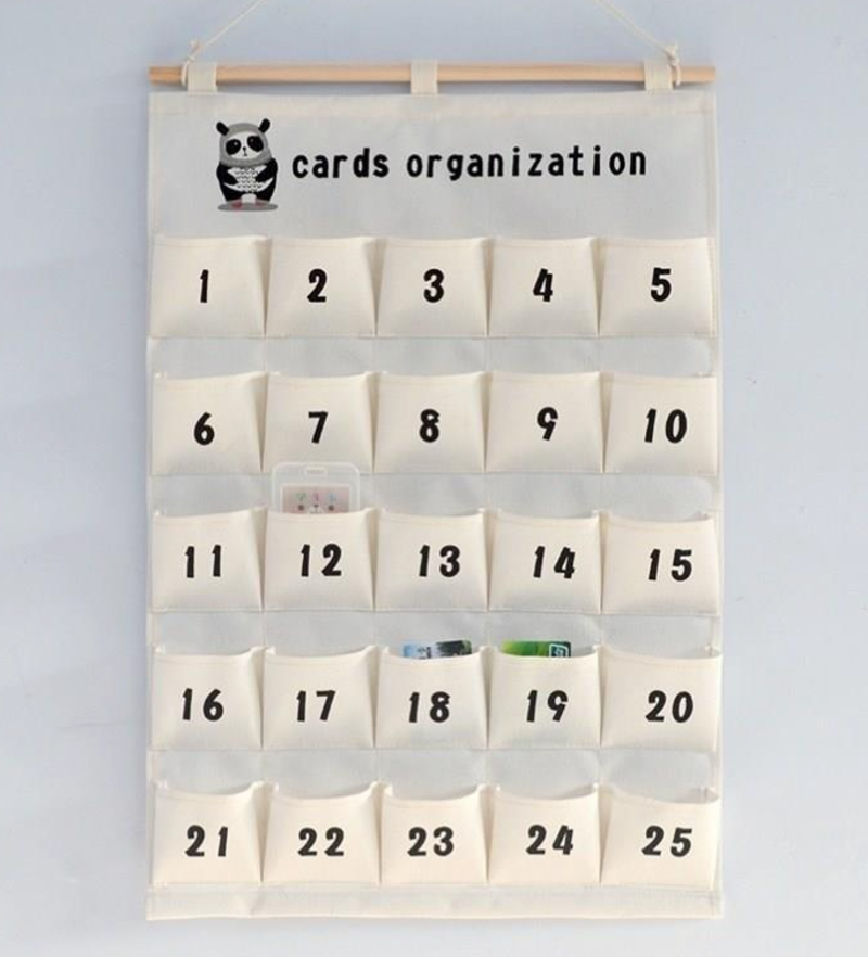 Hangende Adventskalender met 25 Vakjes – Neutrale Kaartenorganizer
