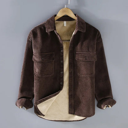 Gewatteerd Overhemd Heren met Fleece Voering