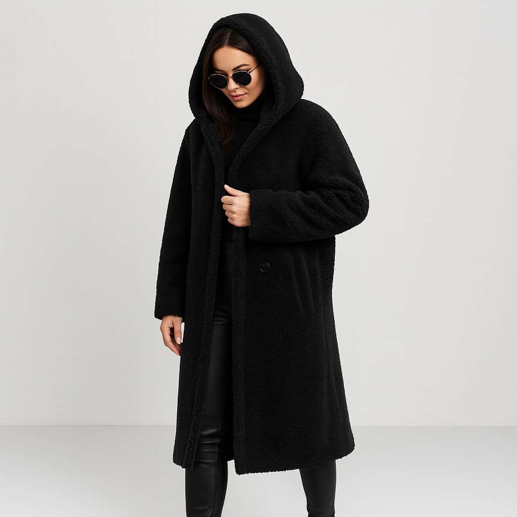 Dames Lange Winterjas met Capuchon – Warm, Zacht & Stijlvol