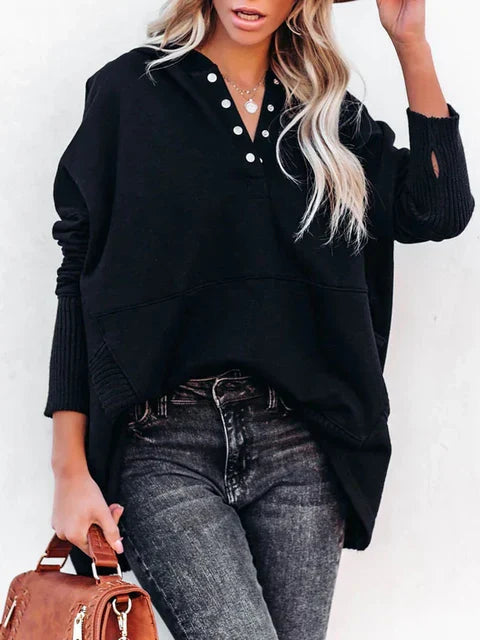 Moderne losse winterjacke met praktische zakken-mezamstore.nl