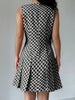 Mouwloze A-lijn Jurk met Vintage Ruitprint