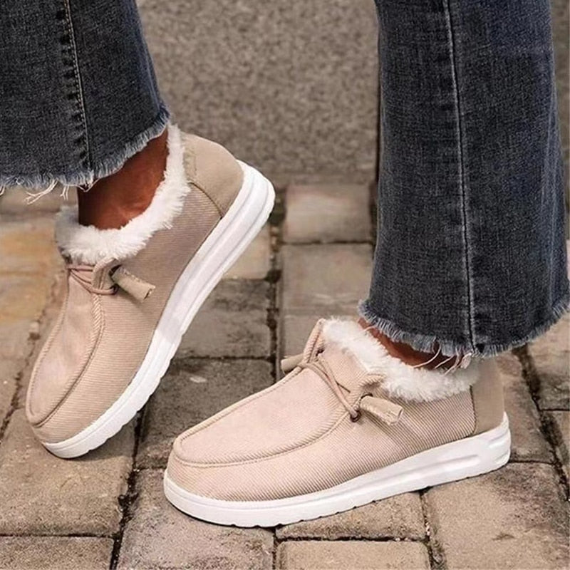 Dames Winter Sneakers – Warme Comfortschoenen met Bontvoering