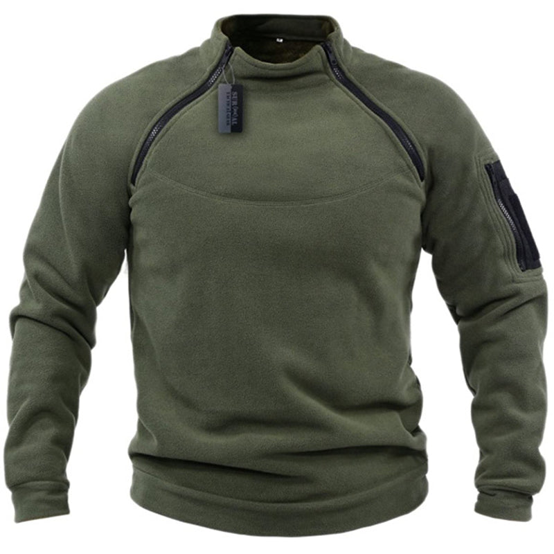 Heren Tactical Sweater – Comfortabele Outdoor Trui met Ritsdetail