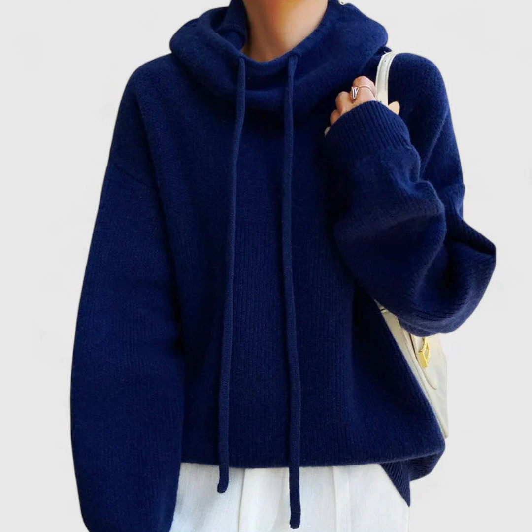 Dames Gebreide Hoodie Sweater met Capuchon Casual