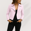 Dames Bikerjack – Stijlvolle Jas van Imitatie Suède in Wildlederlook