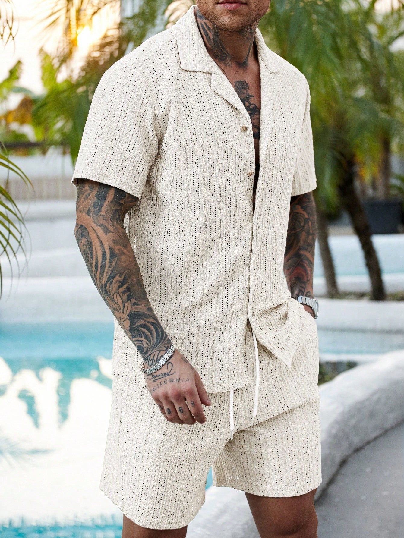 Herenset Zomer Overhemd en Short Ademend Comfortabel