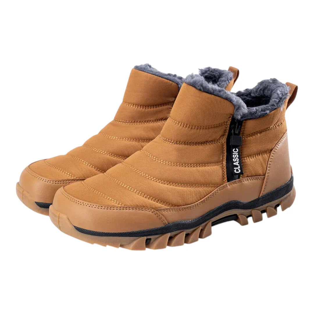 Heren Winter Outdoor Laarzen – Warme Antislip Enkelboots met Rits