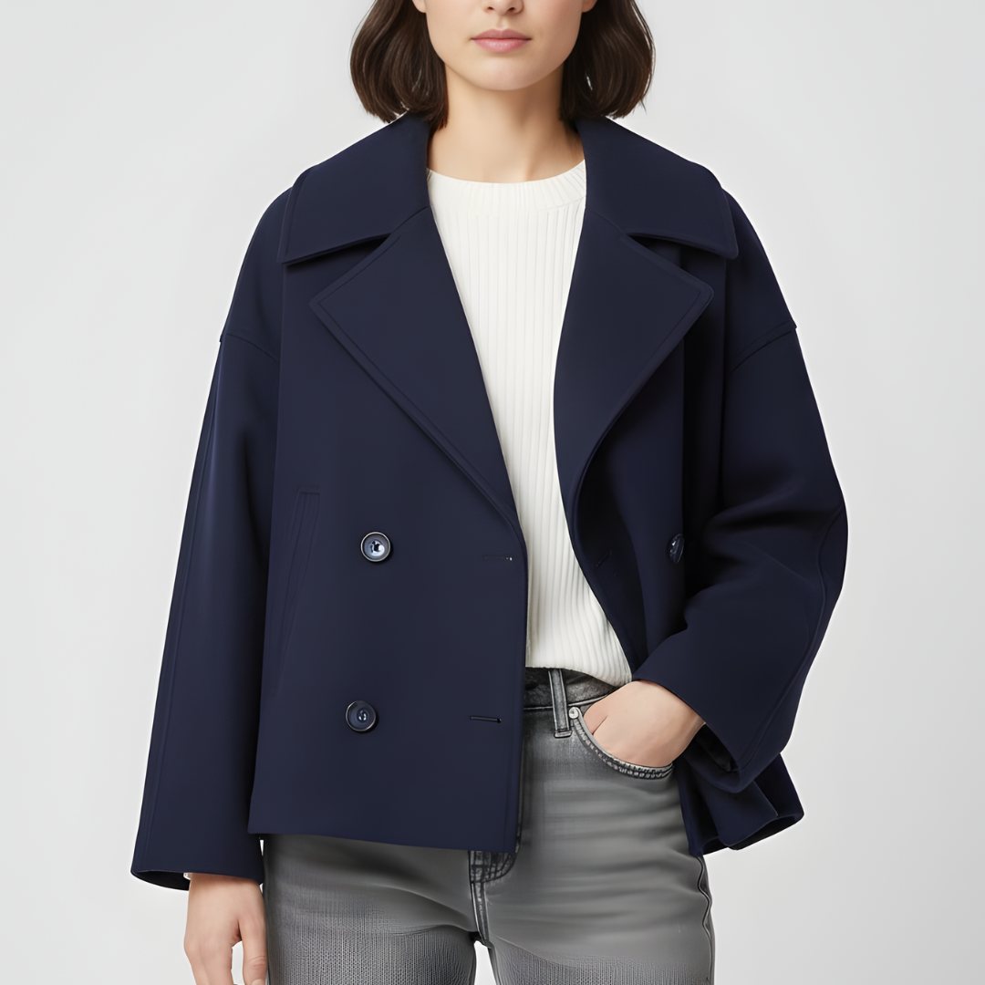 Korte Dames Blazer Dubbelrij – Elegant & Tijdloos