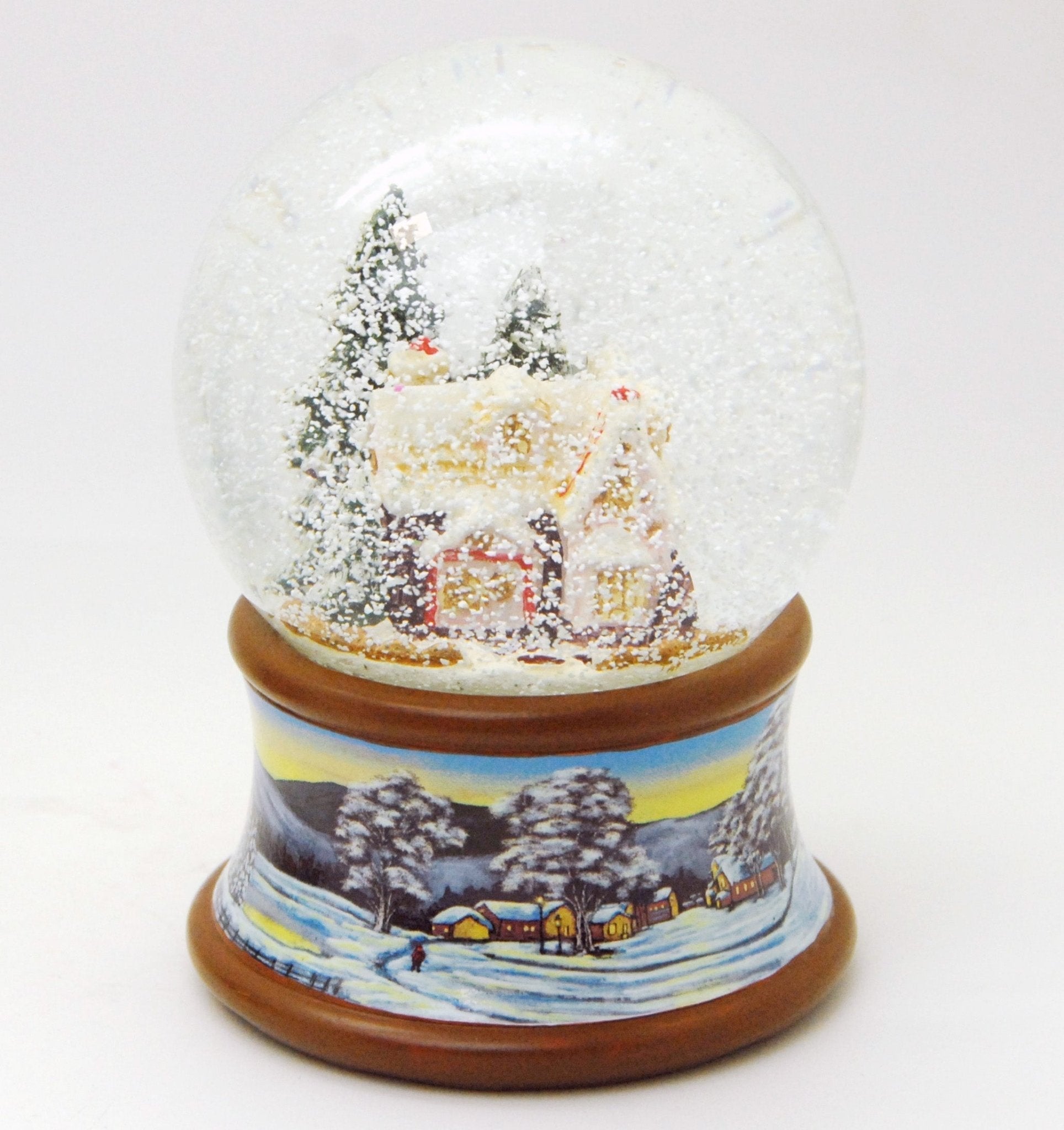 Nostalgische sneeuwbol met suikerbakkershuis en muziekdoos 14 cm-mezamstore.nl