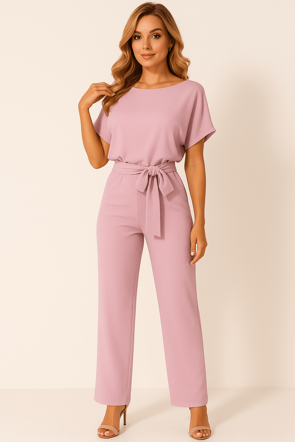Jumpsuit met Verstelbare Tailleband en Elegante Pasvorm
