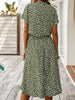 Zomerse midi-jurk met frisse print en korte mouwen