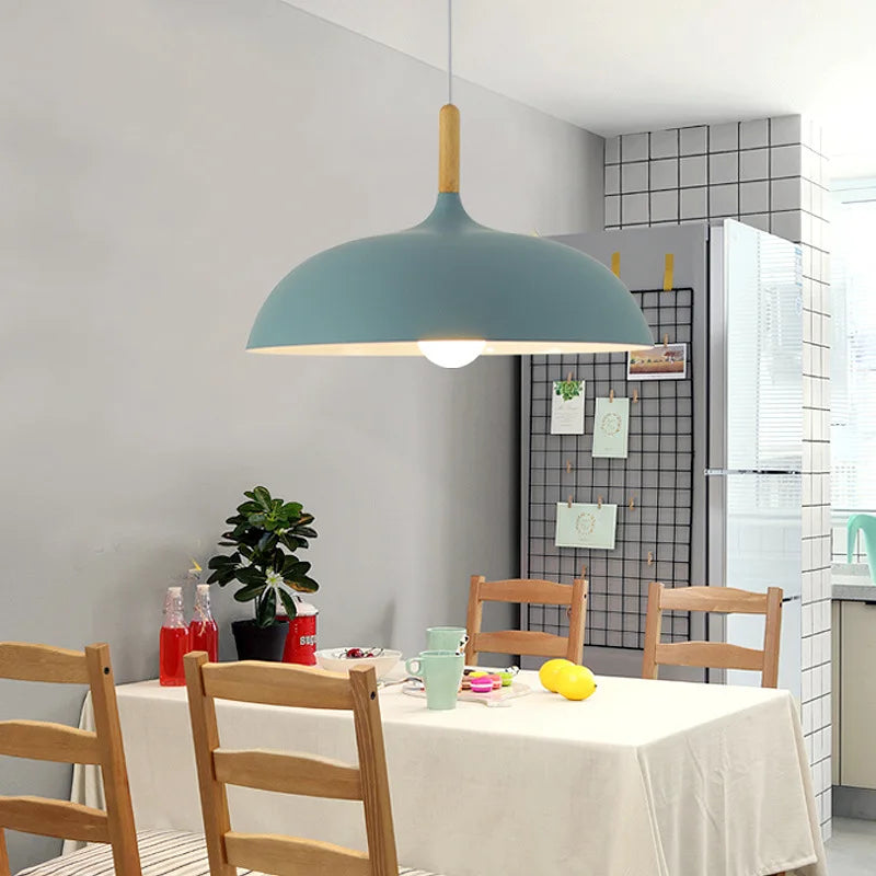 Moderne Scandinavische Eikenhouten LED Plafondlamp