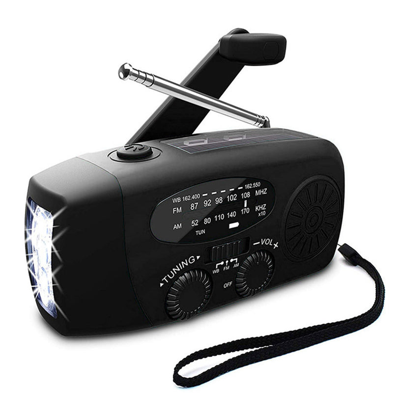 Noodradio op Zonne-energie | Handopwinder, Zaklamp & Powerbank
