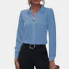 Damesblouse in Effen Kleur - Professionele en Elegante Stijl