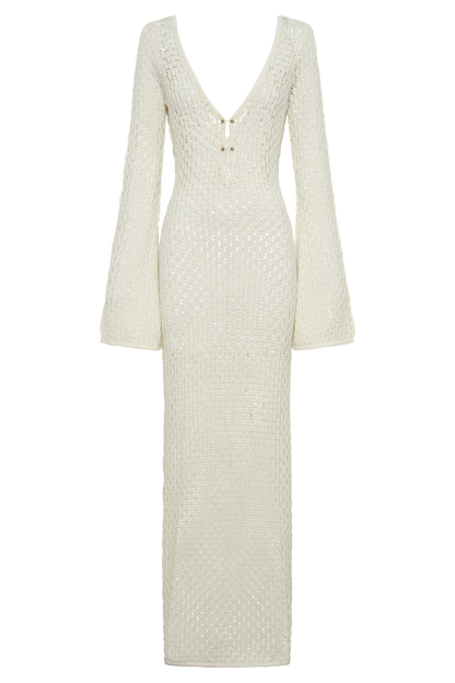 Elegante Witte Zomerjurk met Wijde Mouwen