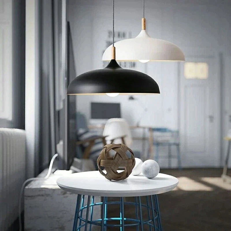 Moderne Scandinavische Eikenhouten LED Plafondlamp