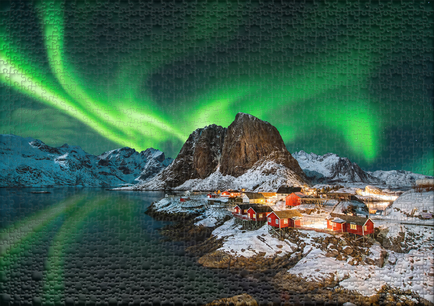 Noorderlicht Puzzel 2000 Delen - Hamnoy, Noorwegen-mezamstore.nl