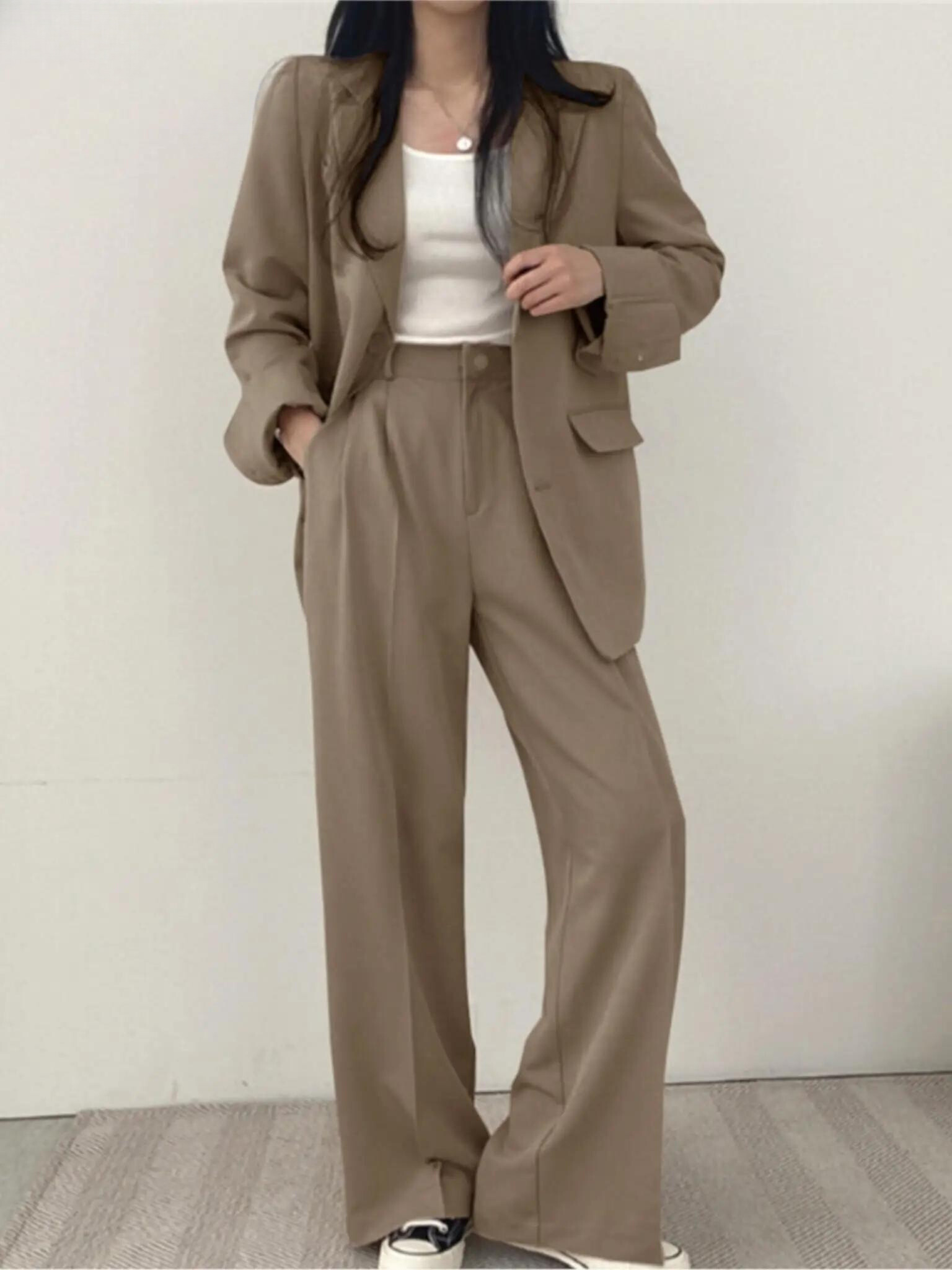 Dames Broekpak Tweedelig – Blazer & Broek, Getailleerd en Zakelijk