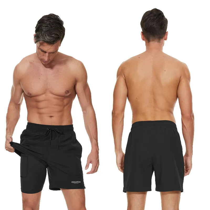 Heren Zwemshort Sportief met Ritszakken en Compressievoering