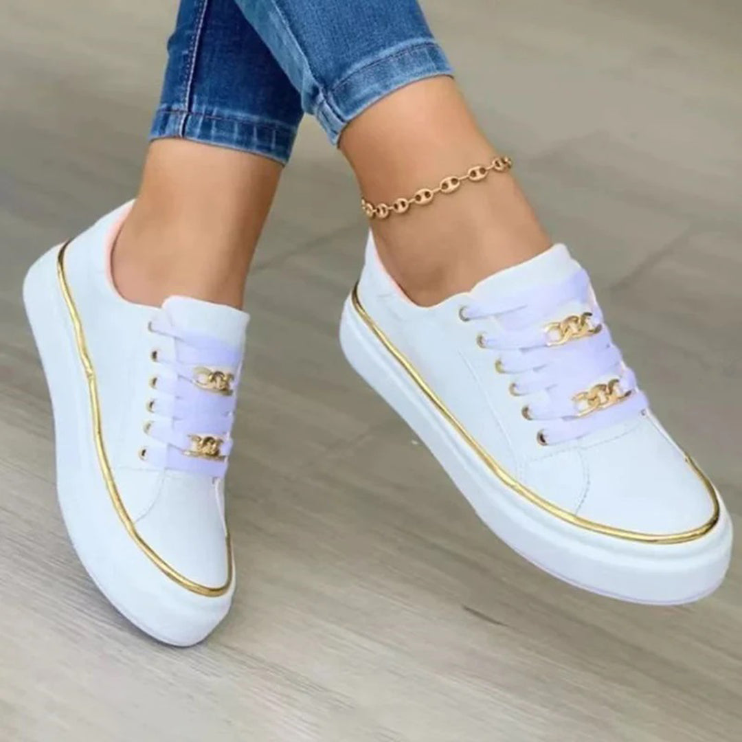Stijlvolle Sneakers met Gouden Details