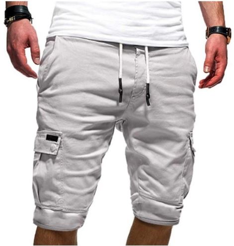 Heren Cargo Shorts met Elastische Tailleband en Zakken