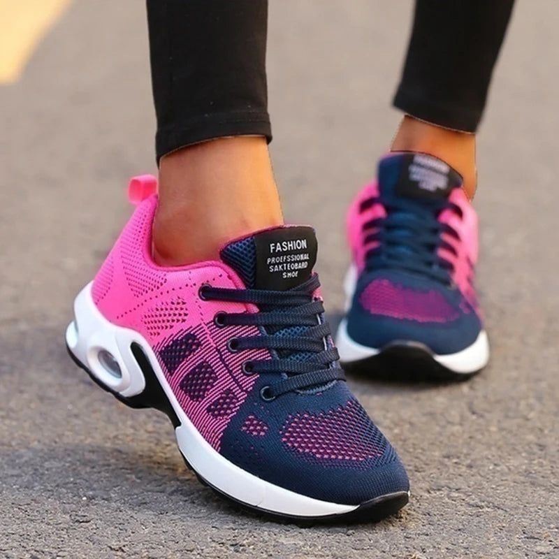 Dames Sportschoenen met Mesh Ontwerp en Vetersluiting