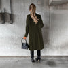 Elegante dames herfstjas met dubbele knoopsluiting en wollenmix