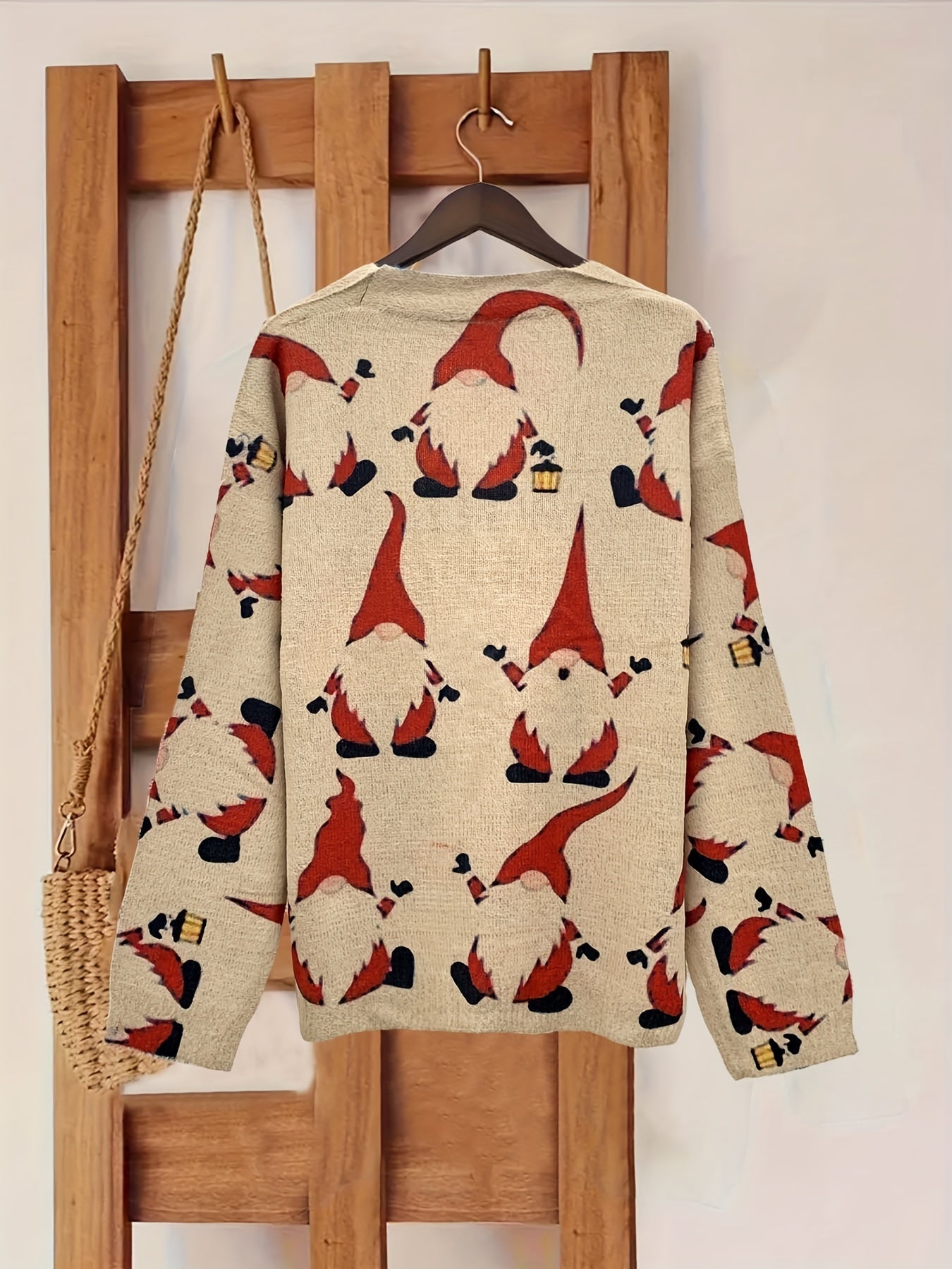 Kerst Cardigan met Rendieren – Dames Winter Vest met Feestdesign