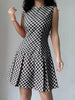 Mouwloze A-lijn Jurk met Vintage Ruitprint