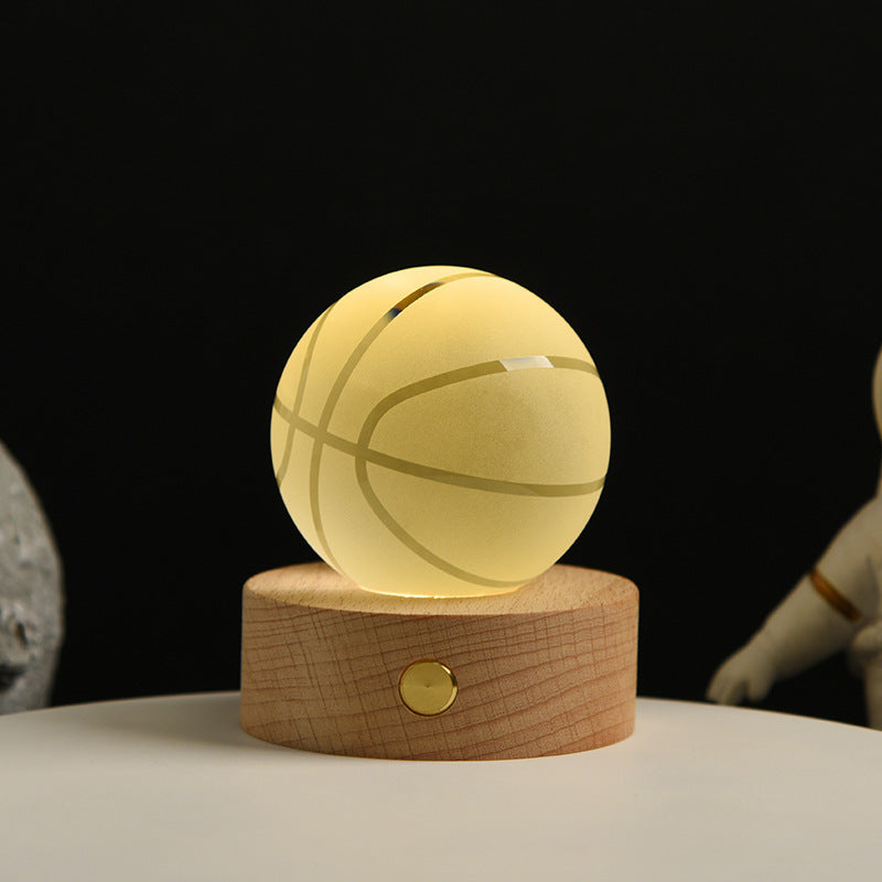 3D Kristallkugel 8 cm met Warmwit LED Licht-mezamstore.nl