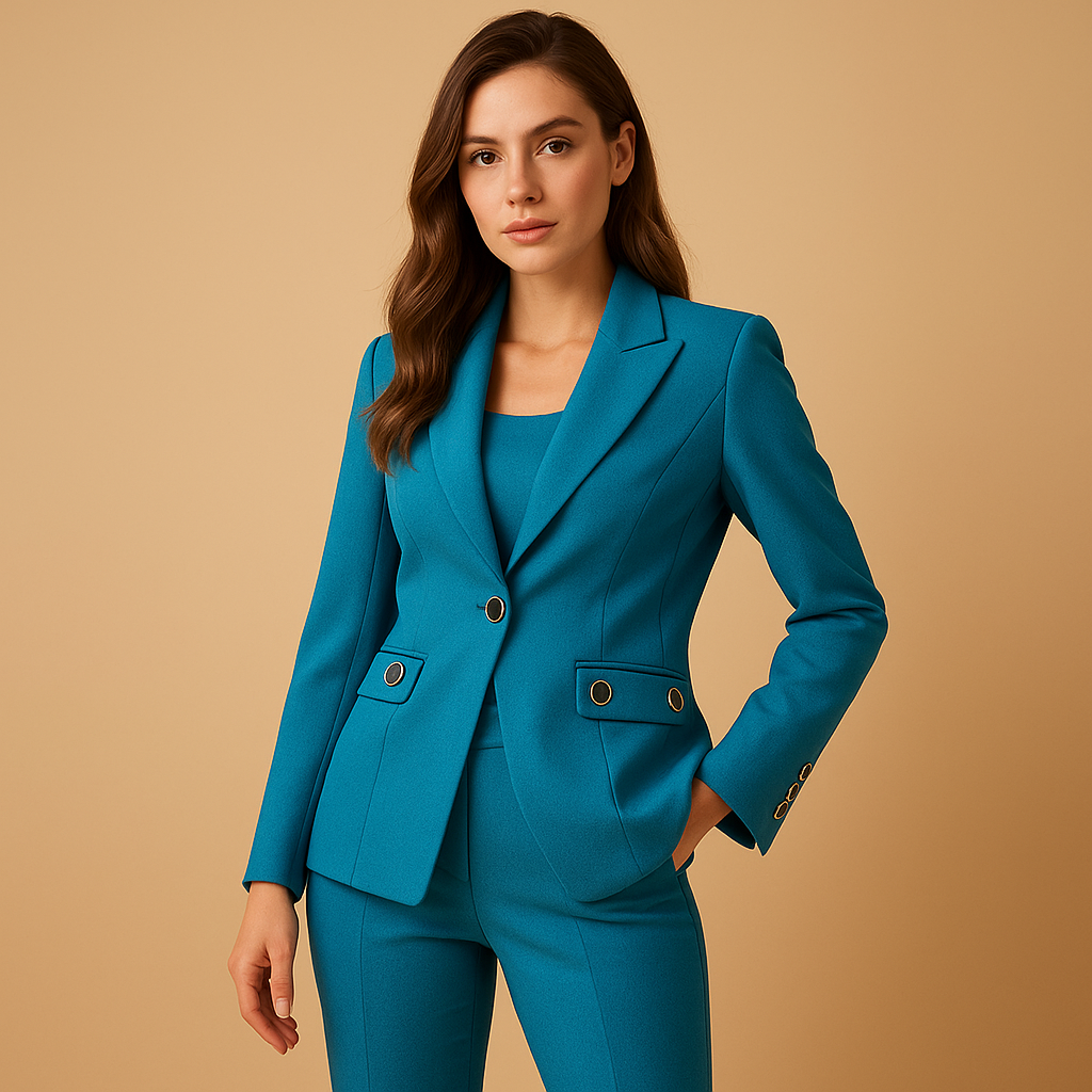 Dames Blazer Set met Pantalon voor Werk en Formele Gelegenheden