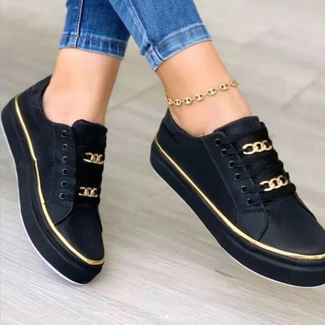 Stijlvolle Sneakers met Gouden Details
