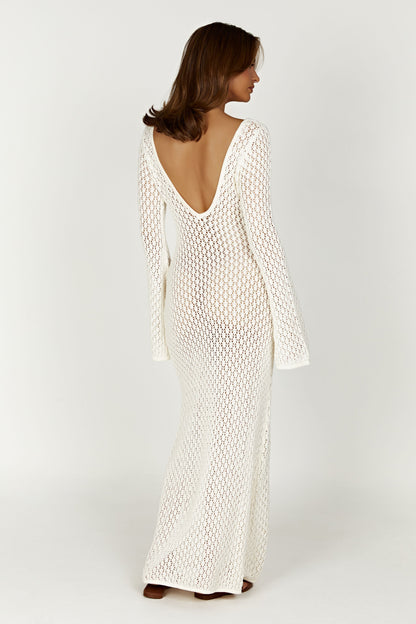 Elegante Witte Zomerjurk met Wijde Mouwen