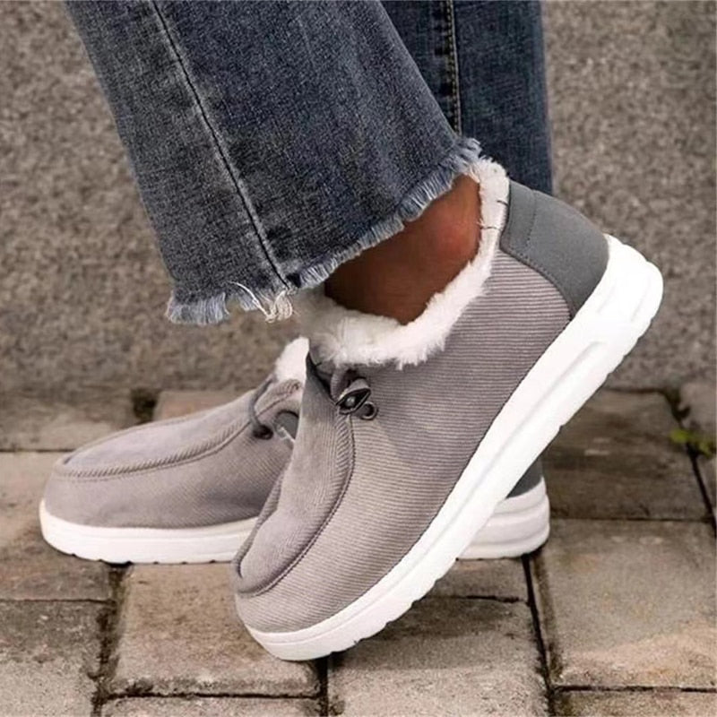 Dames Winter Sneakers – Warme Comfortschoenen met Bontvoering