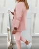 Tweedelig Damespak – Blazer en Broek met Elastische Taille