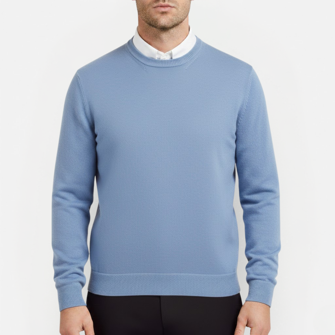Heren Minimalistische Trui met Ronde Hals