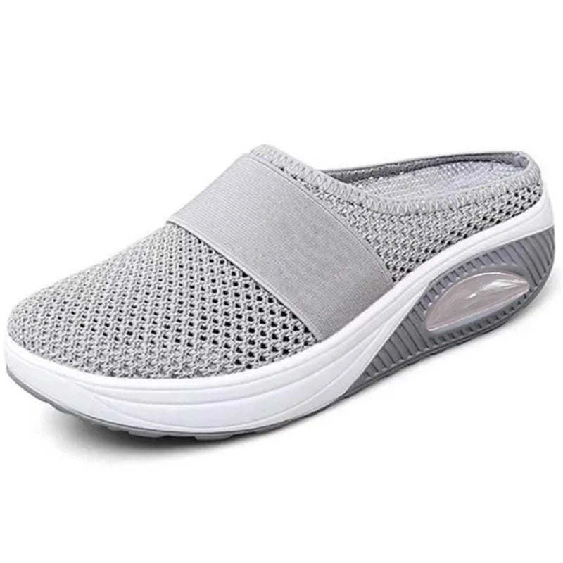 Comfortabele Dames Sneakers met Mesh Bovenwerk en Instapmodel