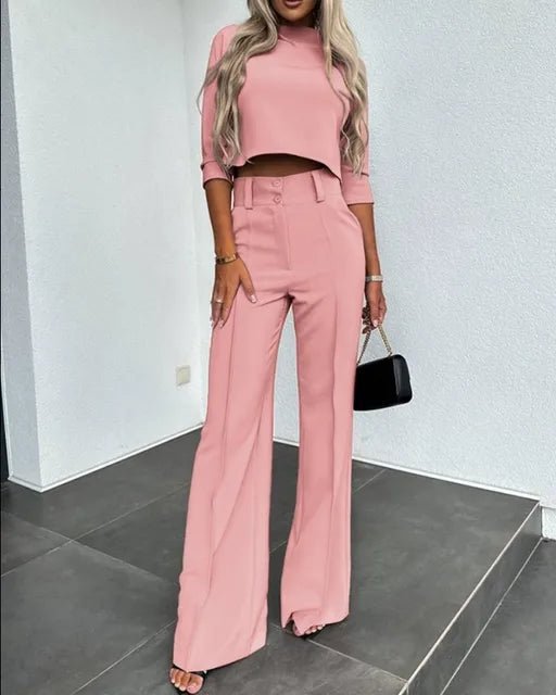 Cropped Top en Wijde Broek Set voor Dames