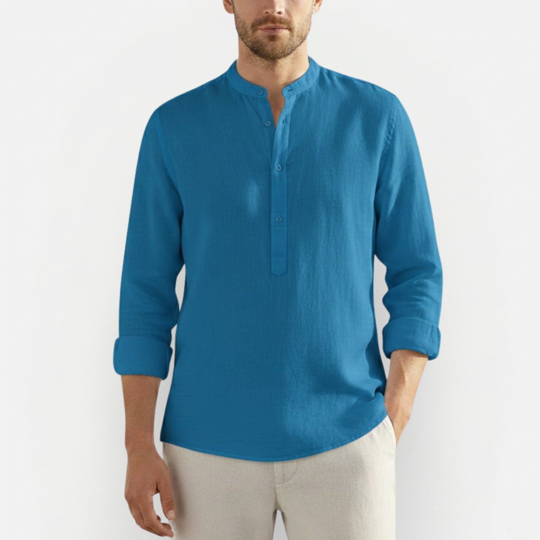 Heren Slim Fit T-Shirt Hoge Kraag – Modern & Comfort
