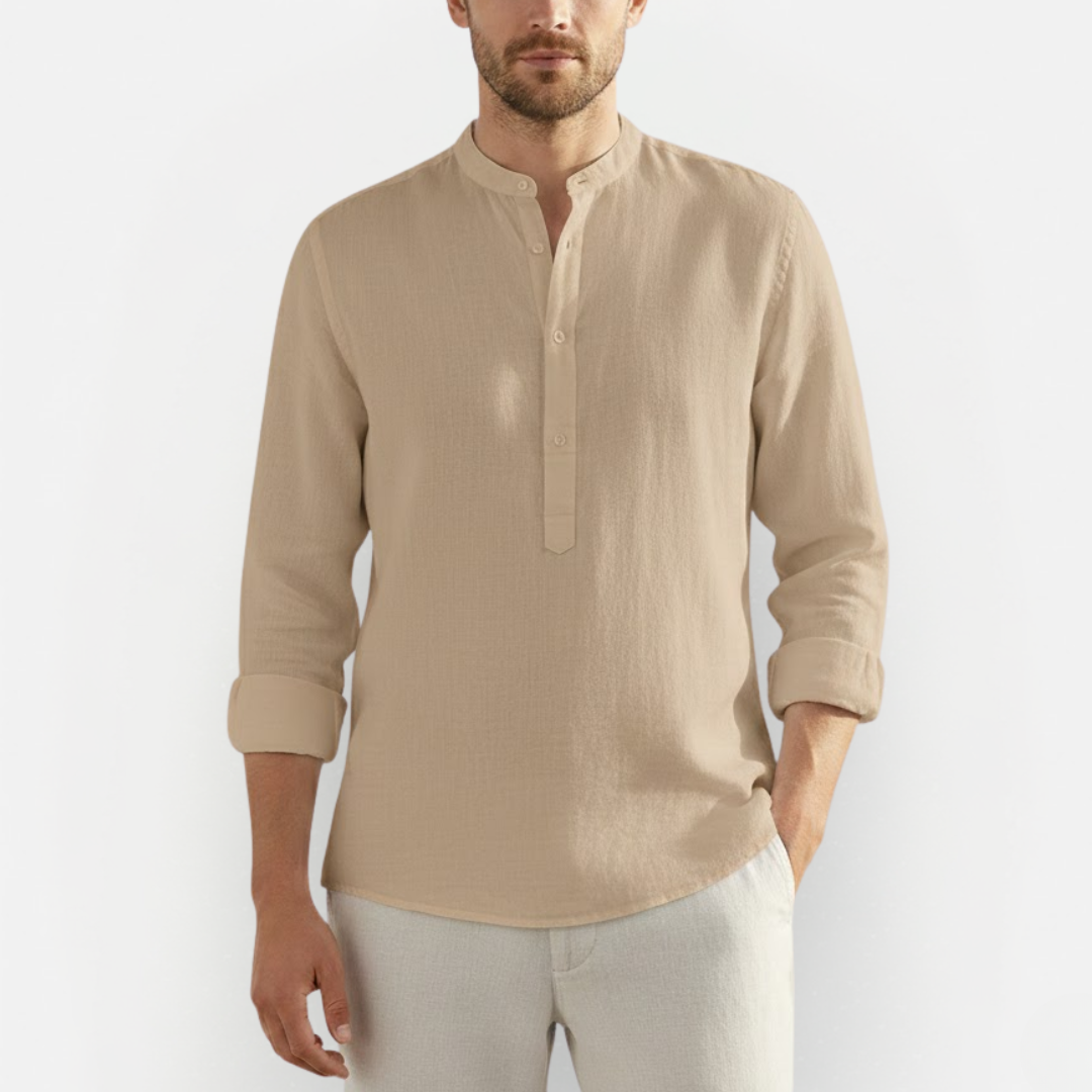 Heren Slim Fit T-Shirt Hoge Kraag – Modern & Comfort