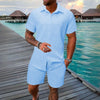 Herenset Zomer Overhemd en Shorts Casual Look