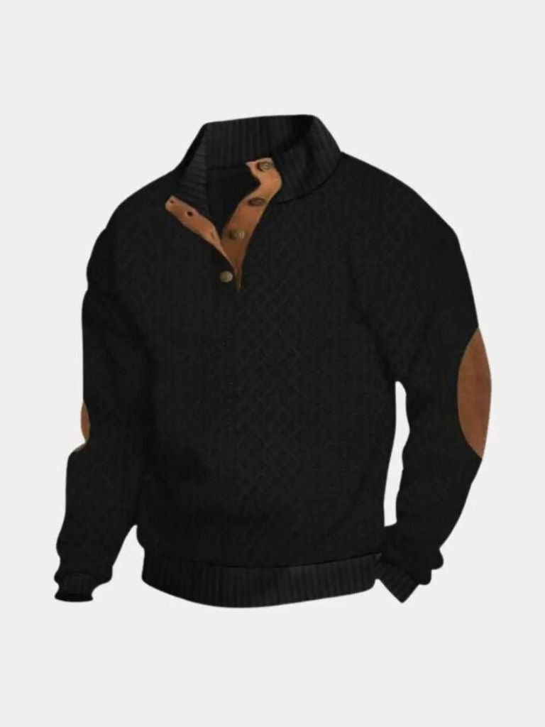 Heren Trui met Knoopsluiting & Klassiek Patroon