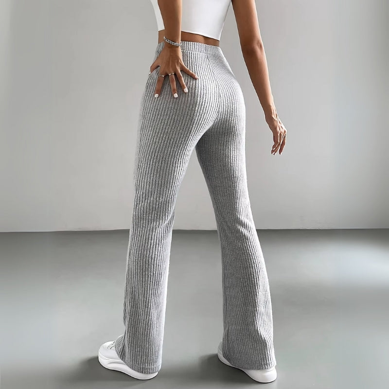 Comfortabele Hoge Taille Broek met Flared Pijpen