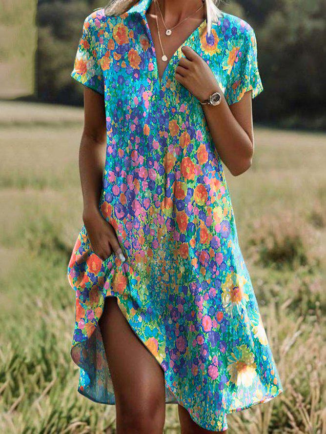 Zomerjurk Dames Luchtige Pasvorm Elegante Casual Look Dames