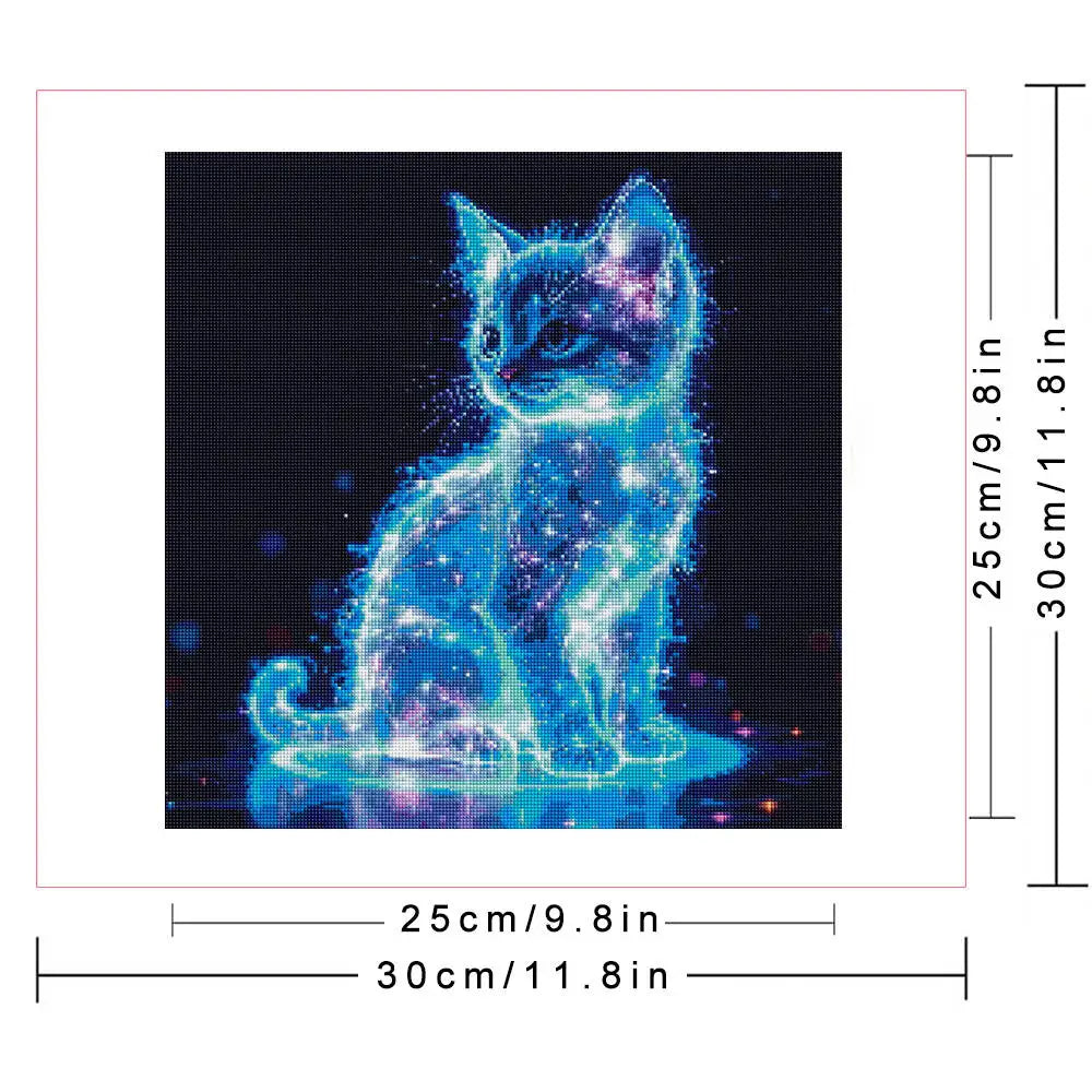 Decoratieve Katten Poster met Lichtgevend Neon Effect